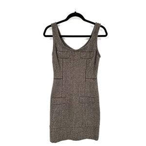 ✨🆕L.A.M.B. Grey Herringbone Sleeveless Zipup Dress!Sz 6!Fall 2007 Collection!✨
